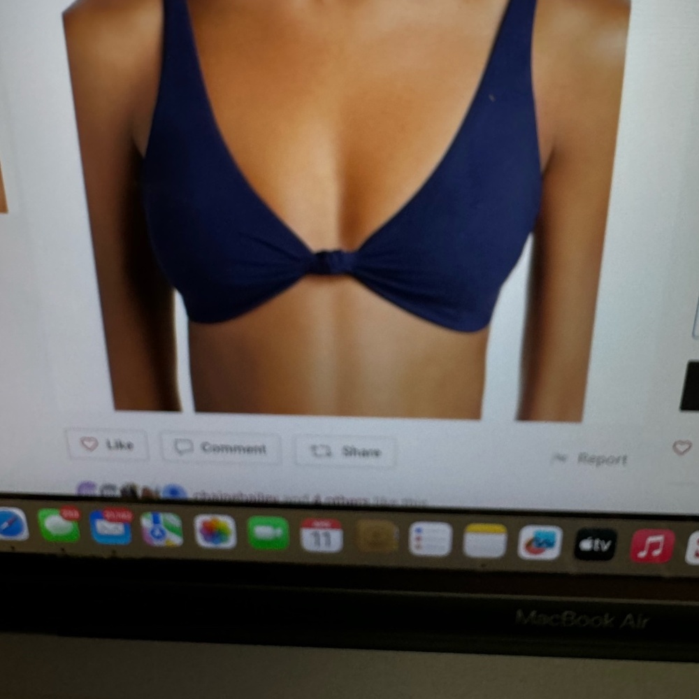 Tory Burch Womens Knot front Beachwear Bikini Swim Top Medium